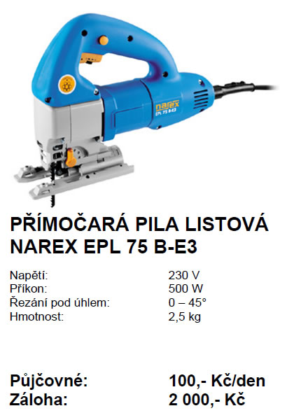 Pmoar pila listov Narex EPL 75 B-E3