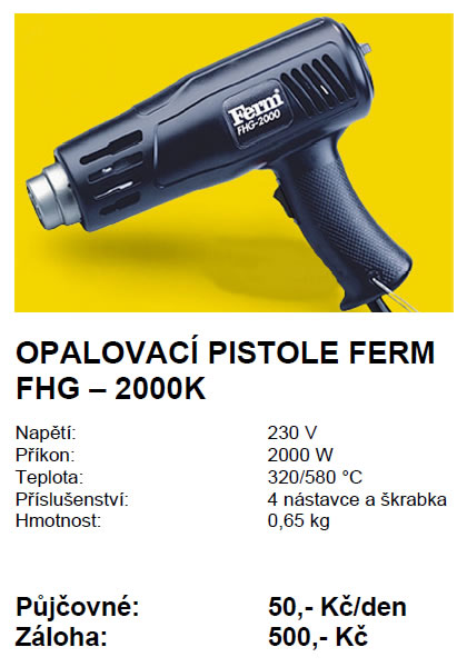 Opalovac pistole FERM FHG - 2000K