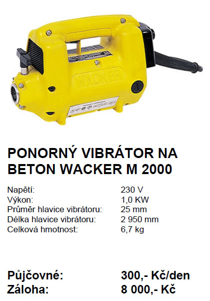 Ponorn vibrtor na beton WACKER M 2000