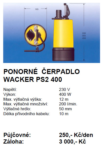 Ponorn erpadlo WACKER PS2 400