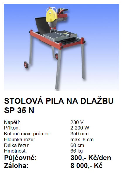 Stolov pila na dlabu SP 35 N