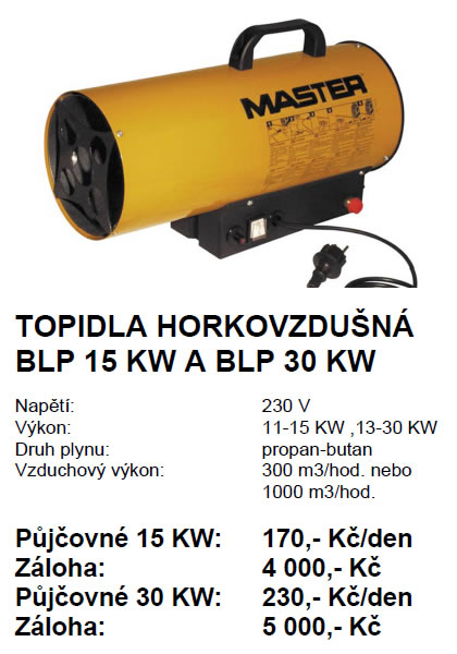 Topidla horkovzdun 15 kW a 30 kW