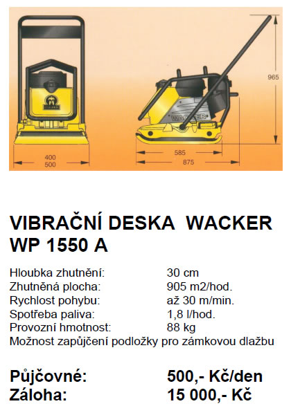 Vibrační deska WACKER WP 1550 A
