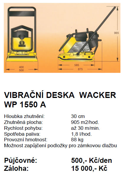 Vibran deska WACKER WP 1550 A